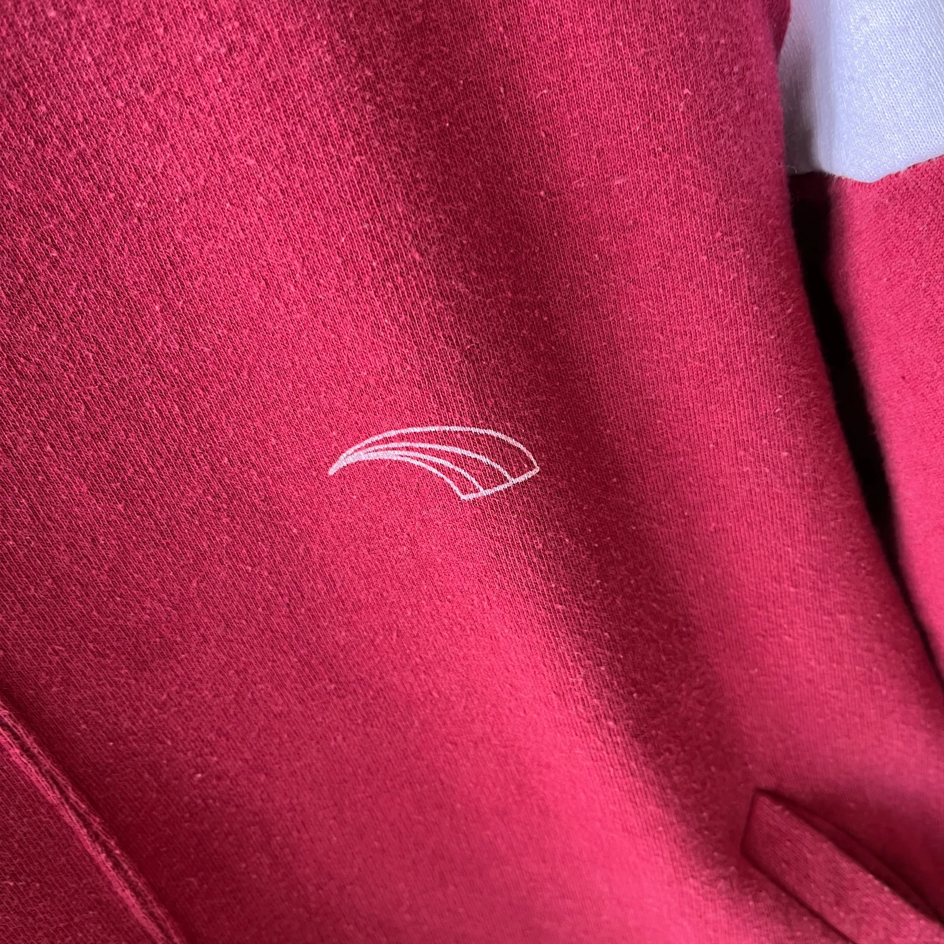 1970s Two Tone Burgundy and White Sweatshirt with  Pockets - Made in Romania (IYKYK)
