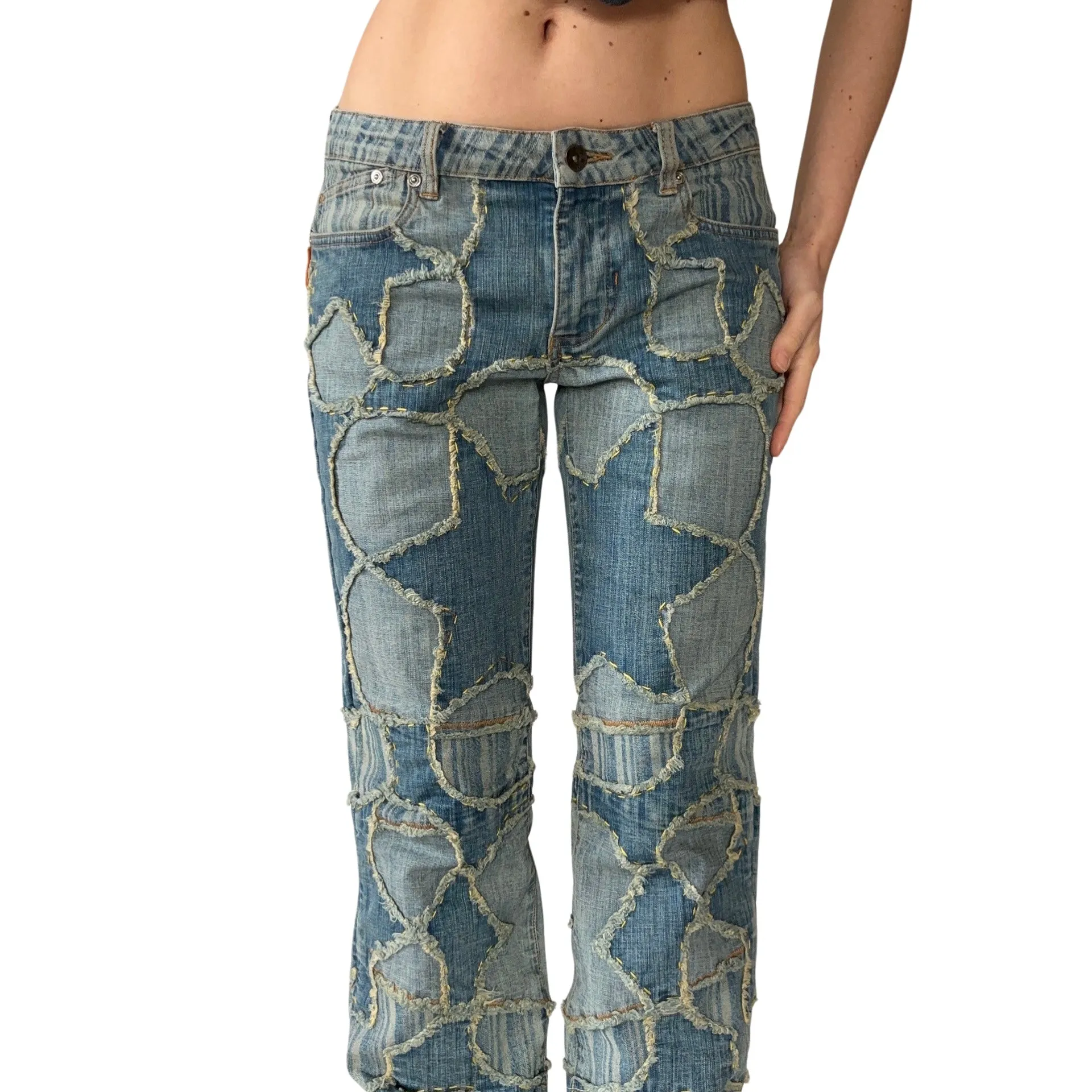 2000s Patchwork Jeans (S/M)