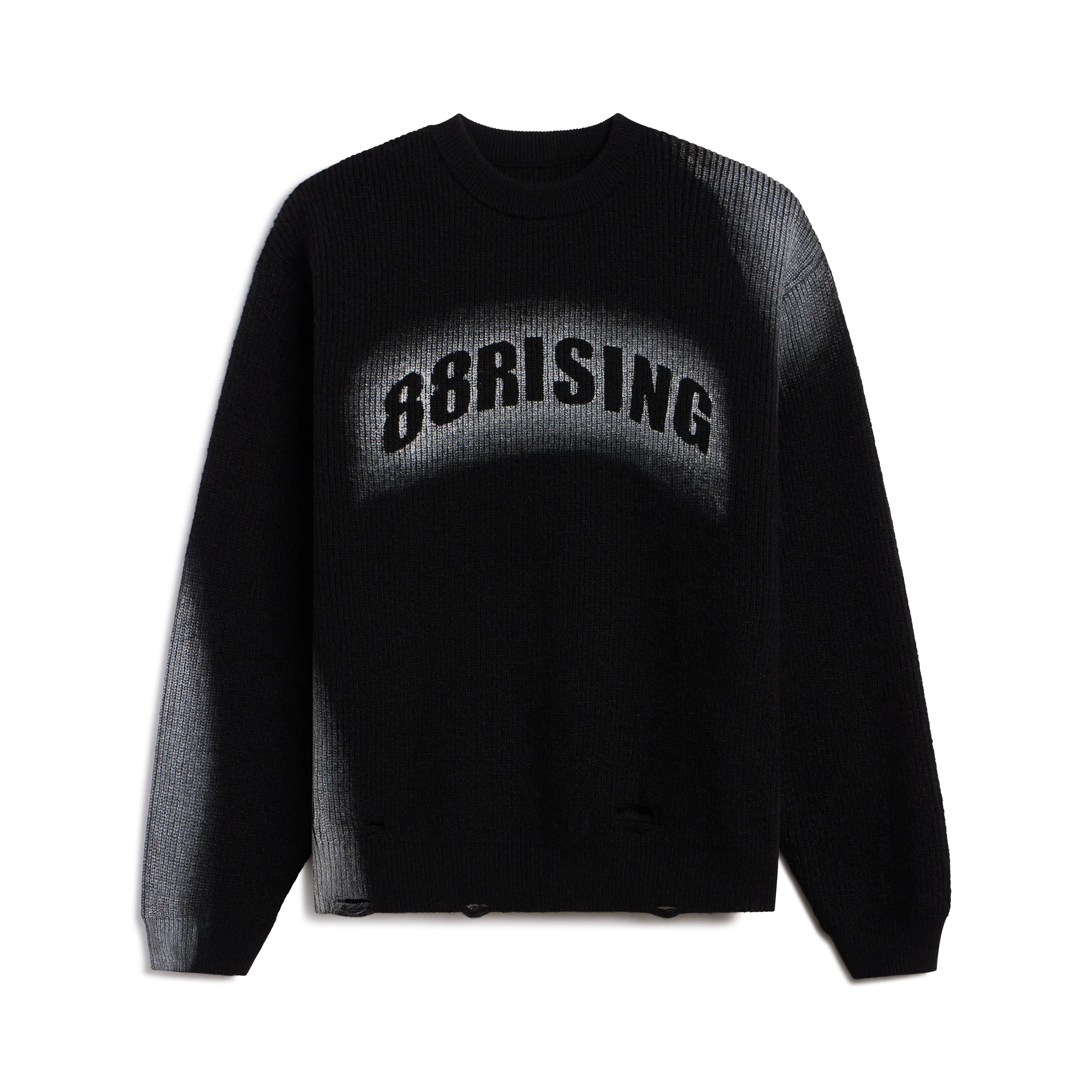 88RISING Stencil Print Pullover Sweater  - Black