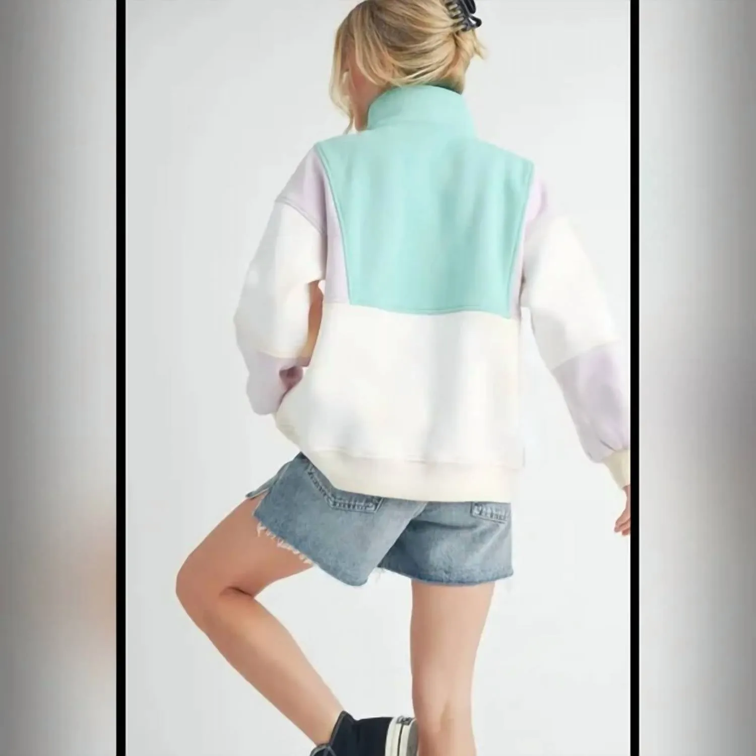 Aemi   Co - Perfect Colorblock Pullover