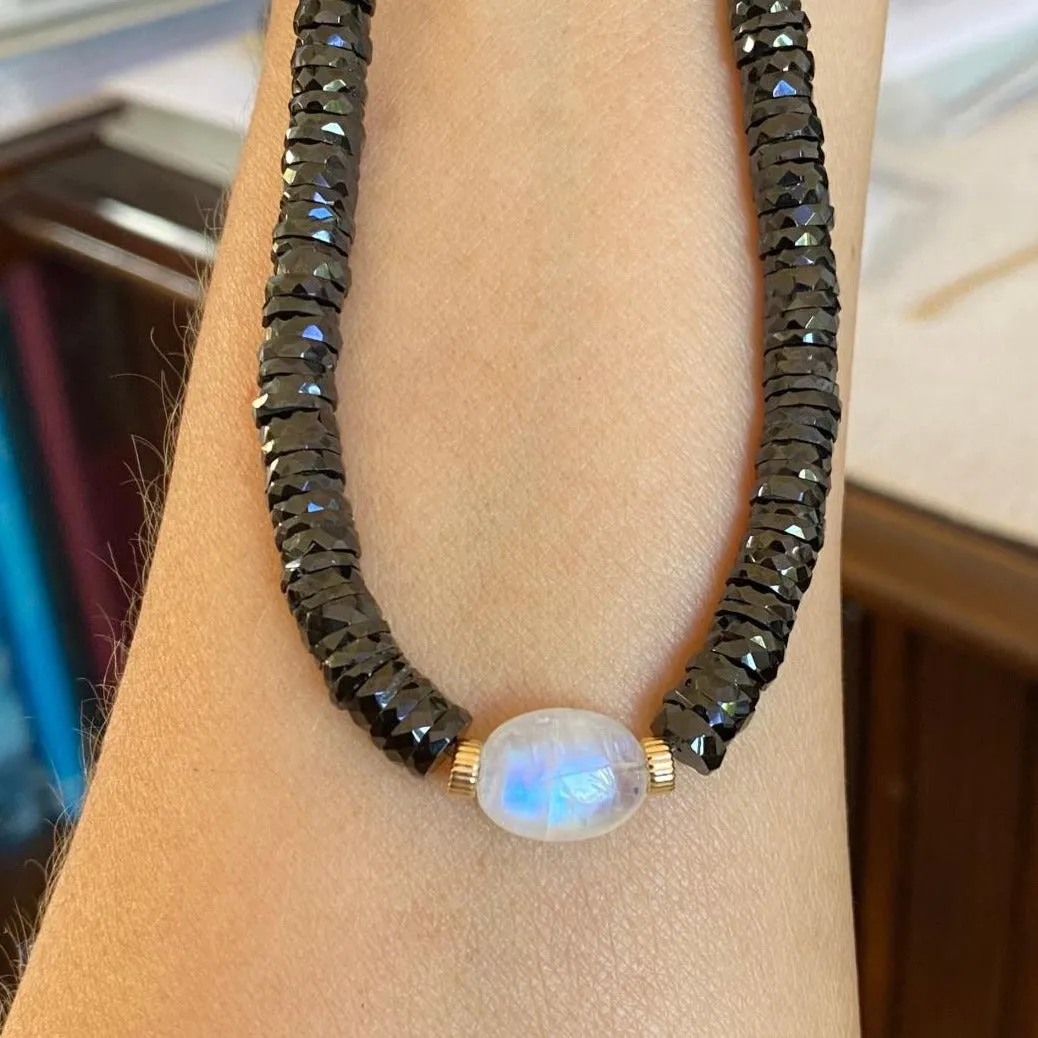 Black Spinel Necklace - Cleo