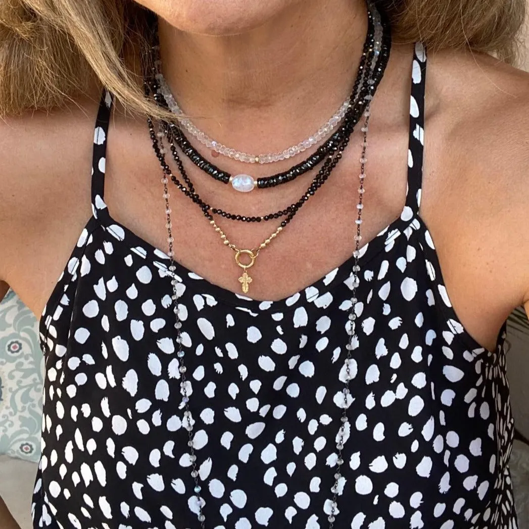 Black Spinel Necklace - Cleo