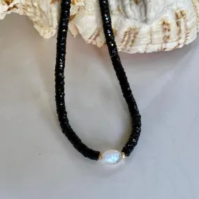 Black Spinel Necklace - Cleo