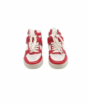 Celine Red & White High Top Sneakers Size 38 AGC2055