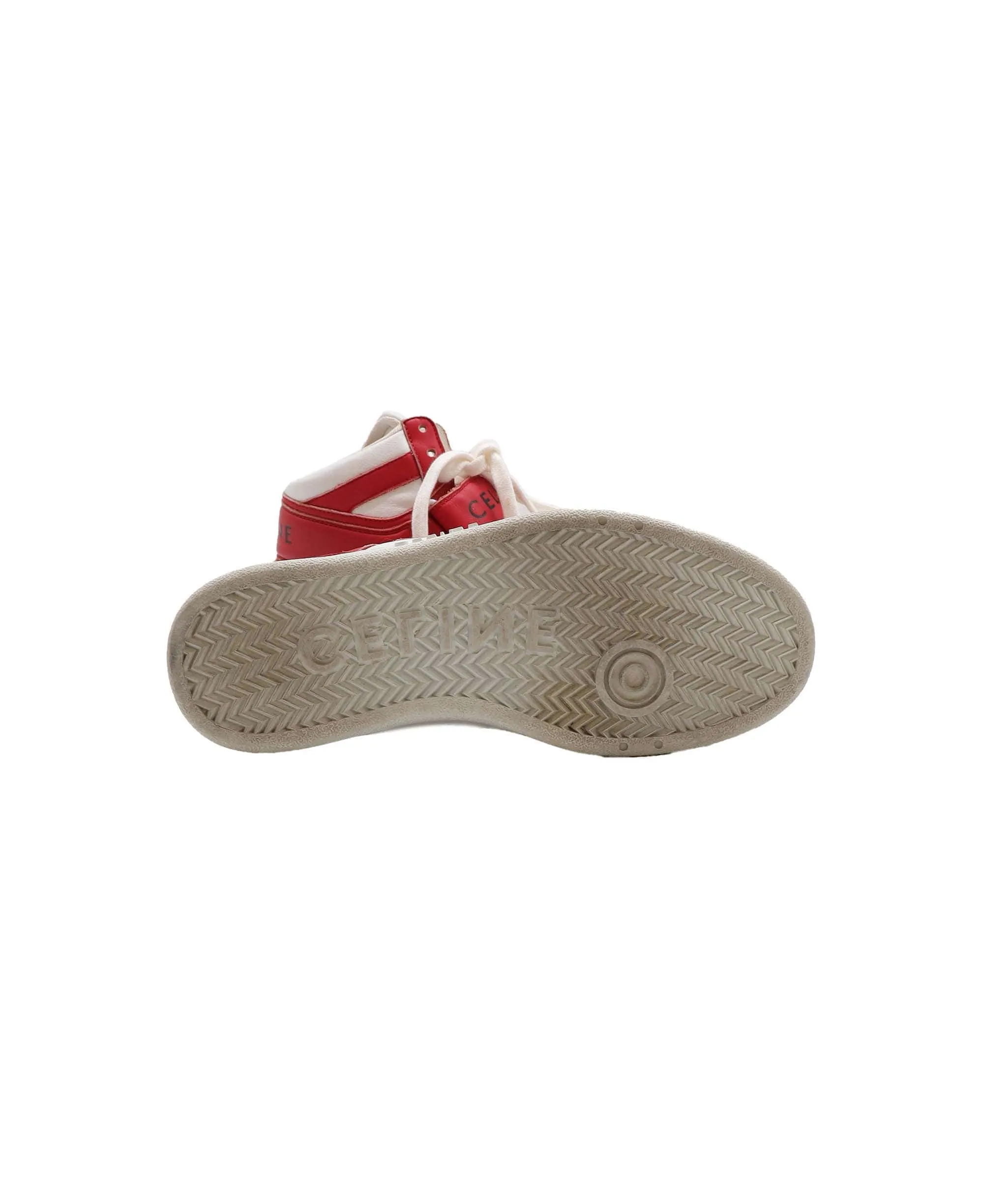Celine Red & White High Top Sneakers Size 38 AGC2055