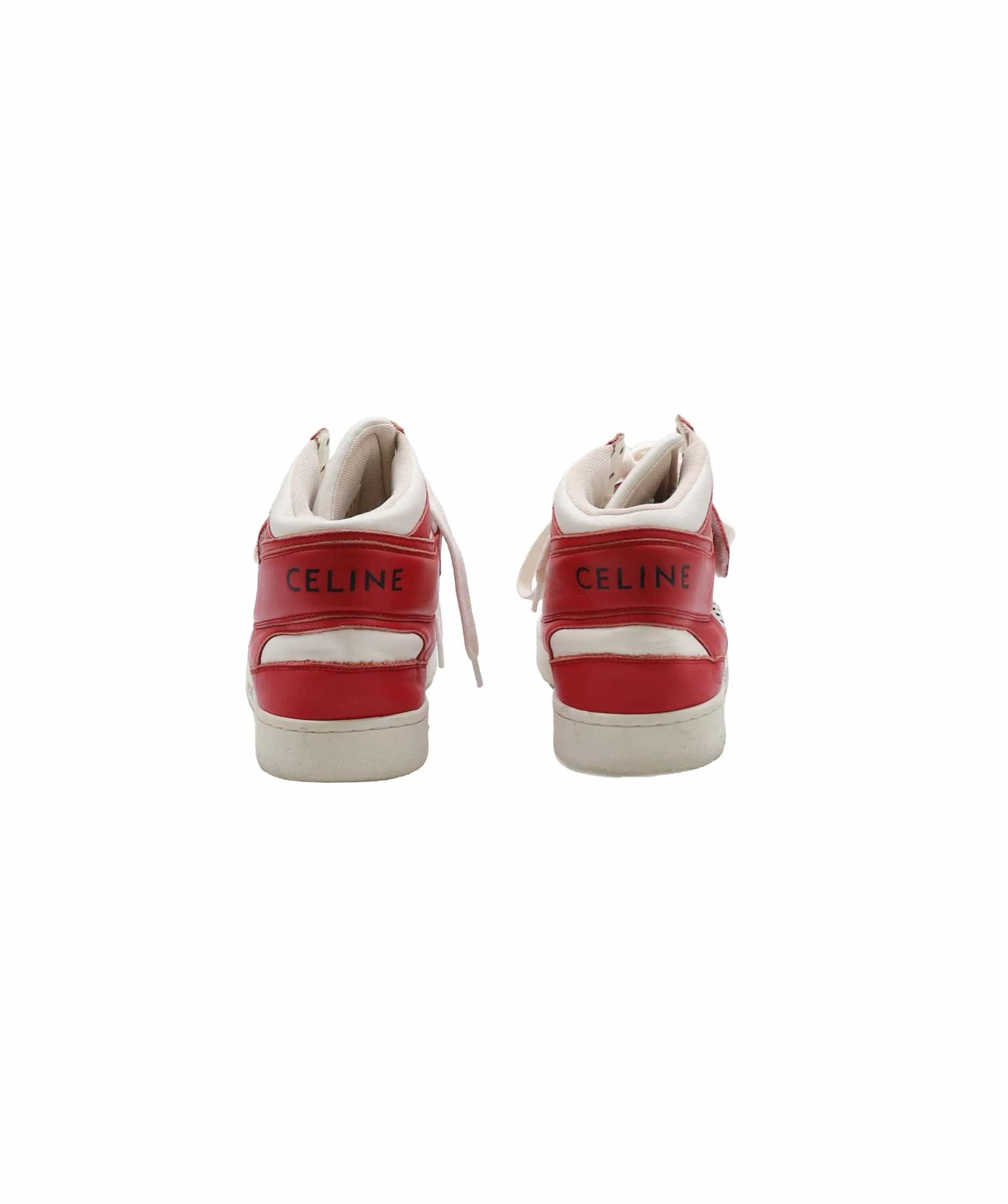 Celine Red & White High Top Sneakers Size 38 AGC2055