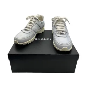 Chanel CC Low-Top Sneakers Sky Blue Sz 37