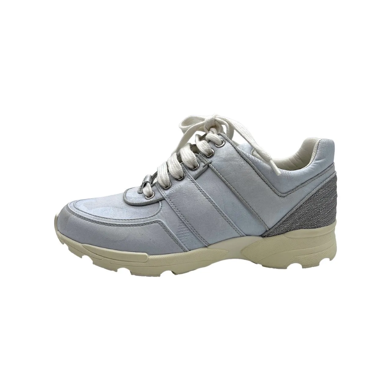 Chanel CC Low-Top Sneakers Sky Blue Sz 37
