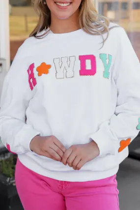 Chenille Patch Graphic Casual Sweatshirt