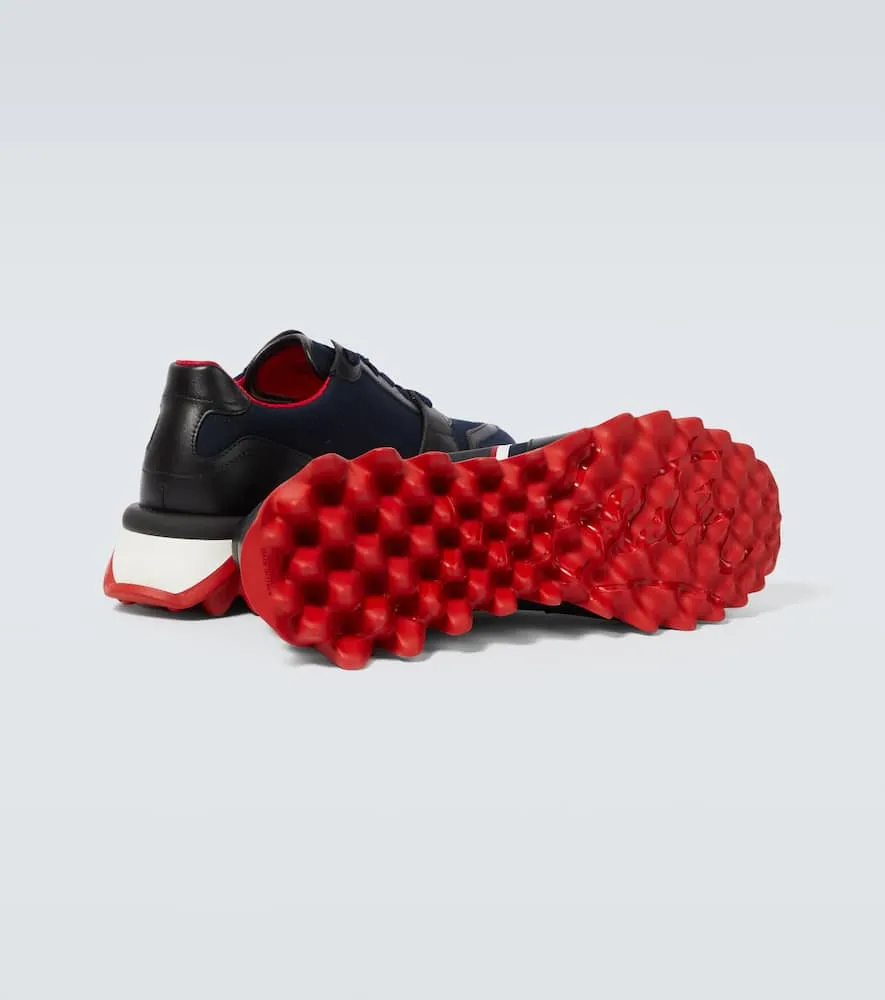 Christian Louboutin Nastroshark leather and canvas sneakers