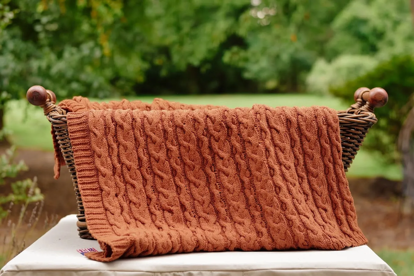 Chunky Cable Blanket Brassa - Recycled  Cotton
