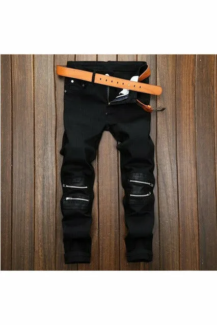 Cotton Ripped Hole Jeans