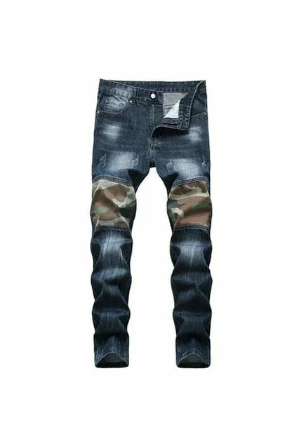 Cotton Ripped Hole Jeans