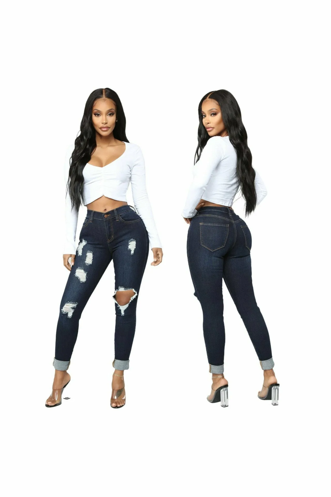 Dark Blue Ripped Jeans