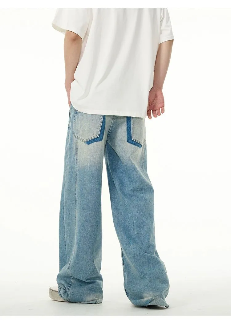 Faded Double-Waist Jeans