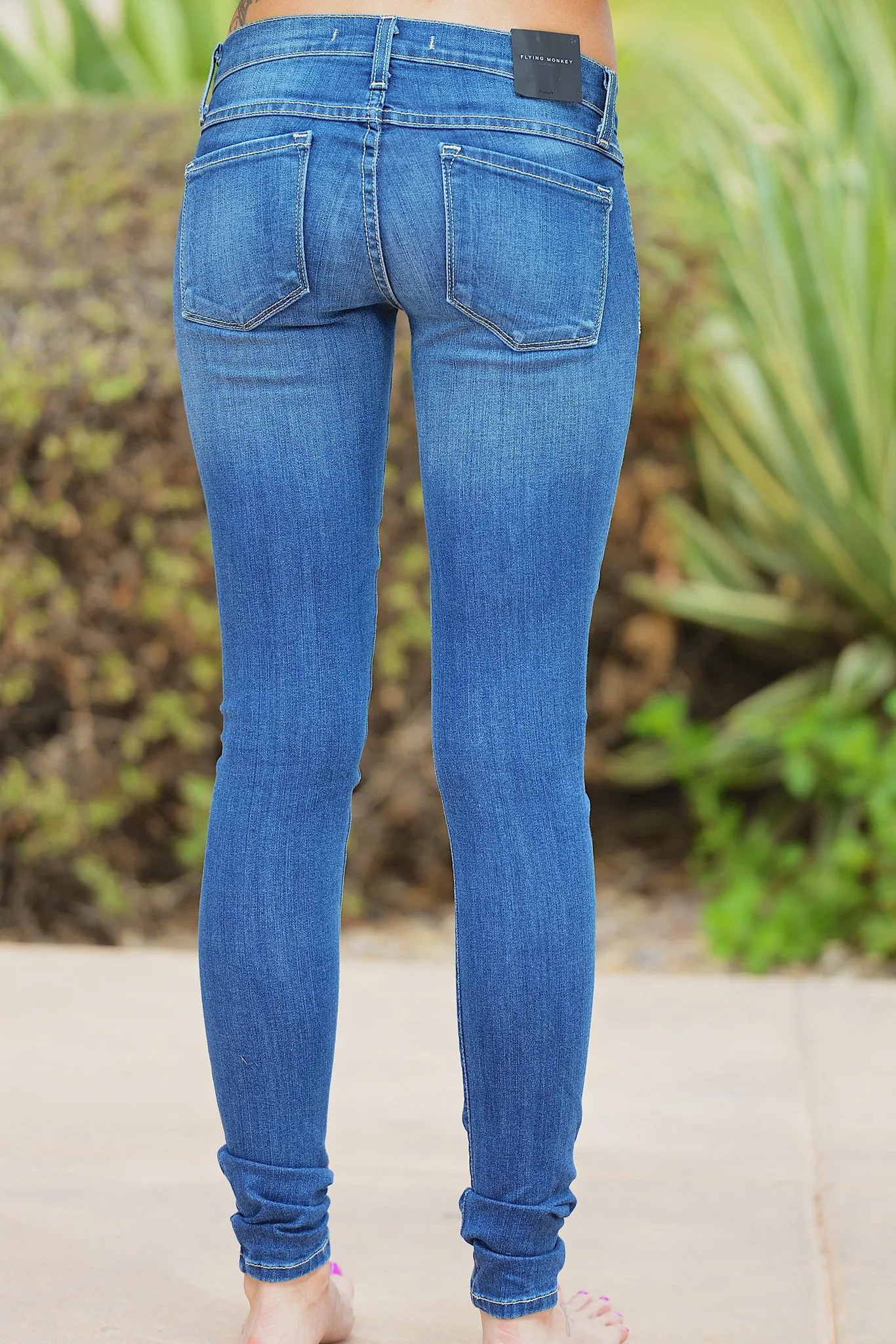FLYING MONKEY Vintage Skinny Jeans - Medium Wash