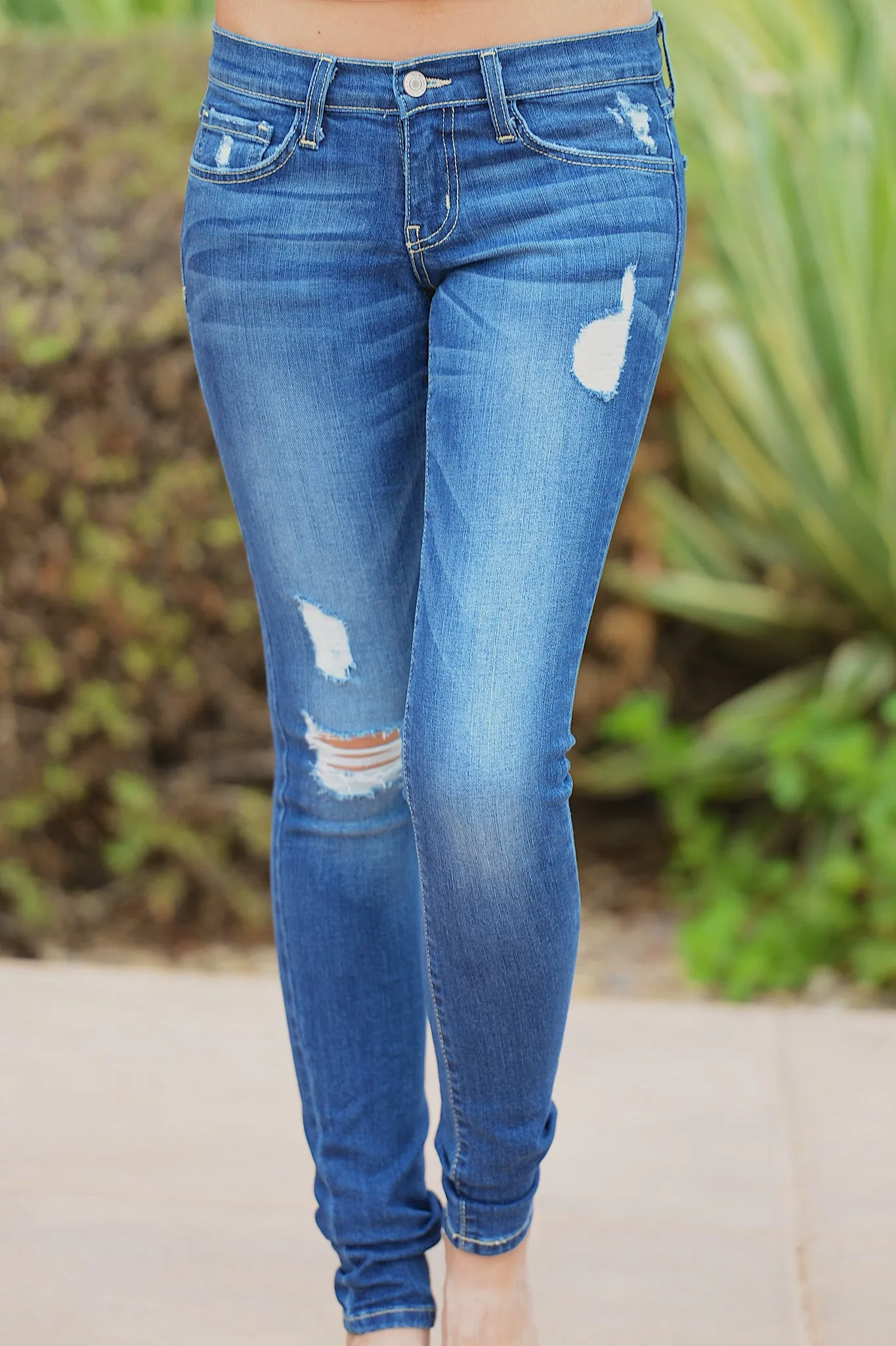 FLYING MONKEY Vintage Skinny Jeans - Medium Wash