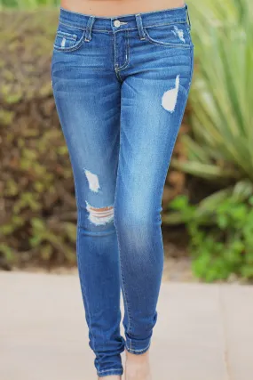 FLYING MONKEY Vintage Skinny Jeans - Medium Wash