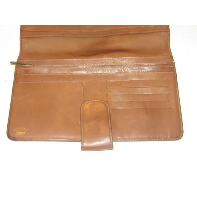 Gucci Black G Logo Brown Red Green Clutch Xl Bi Fold Wallet