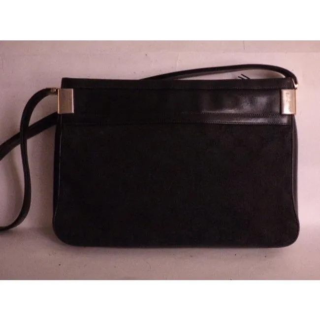 Gucci Vintage Purses Black Suede Hobo Bag