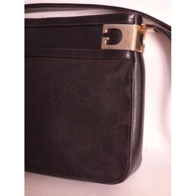 Gucci Vintage Purses Black Suede Hobo Bag
