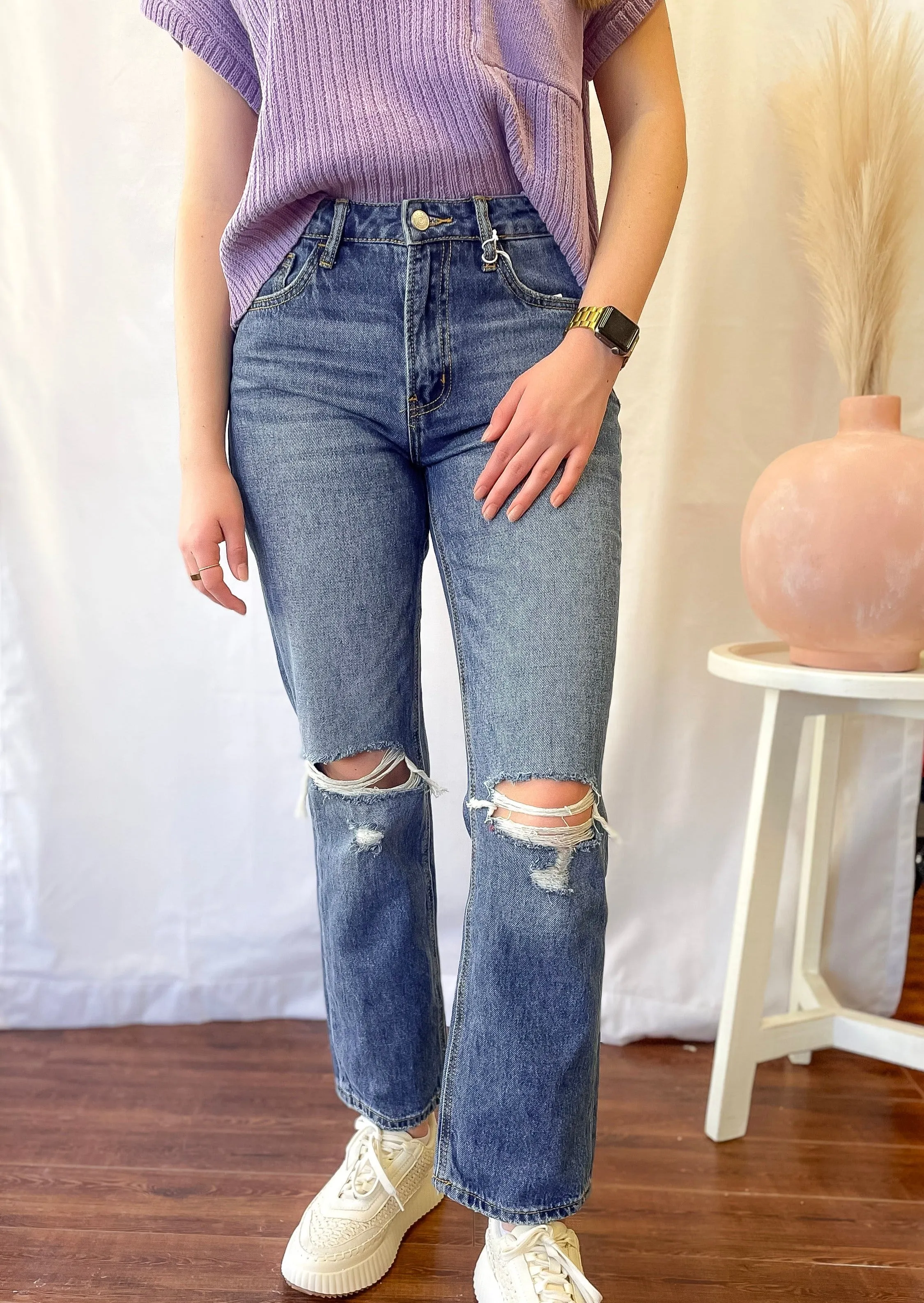 High Rise Straight Jeans