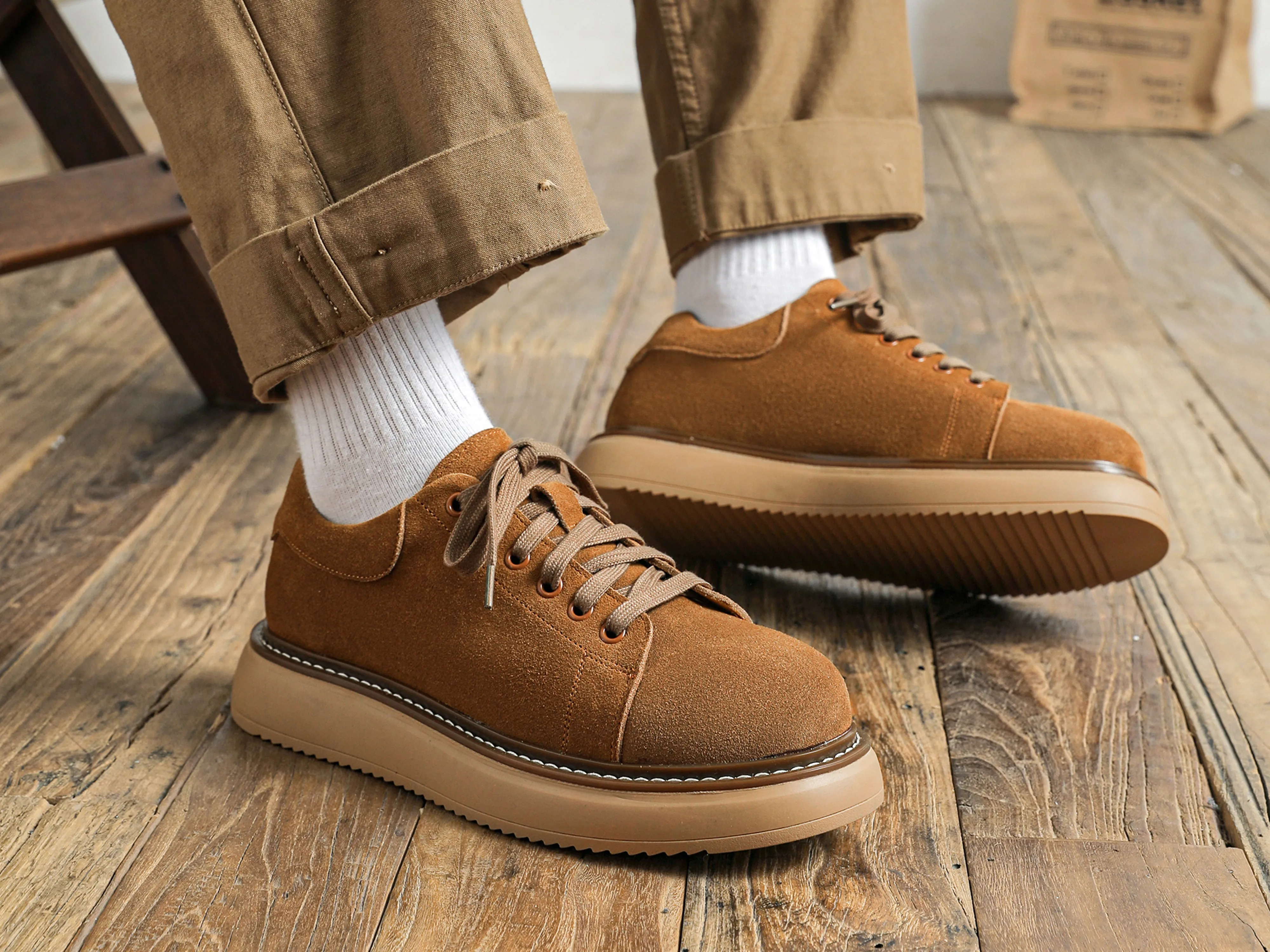 Men's Suede Chunky Skate Sneakers