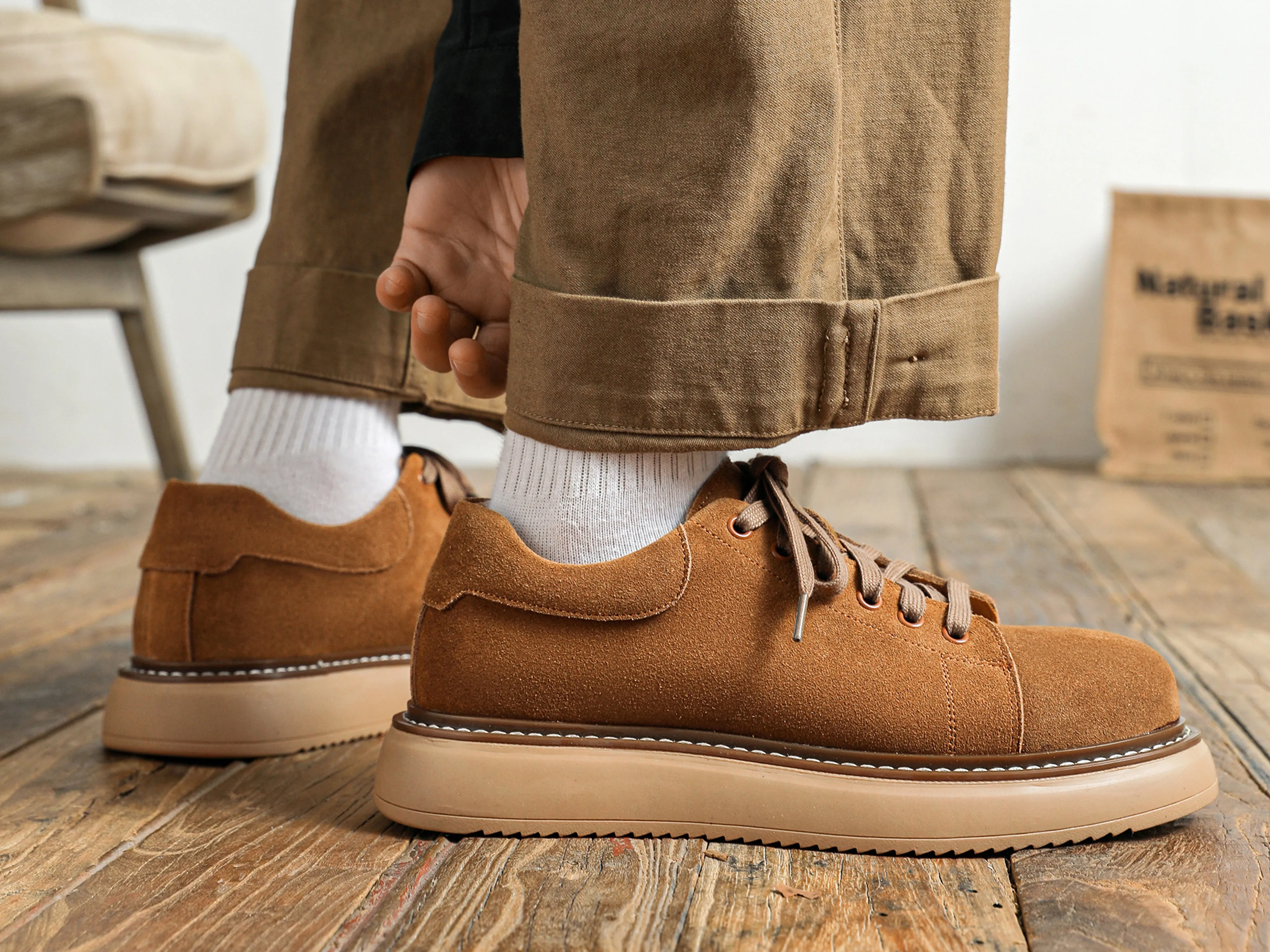 Men's Suede Chunky Skate Sneakers