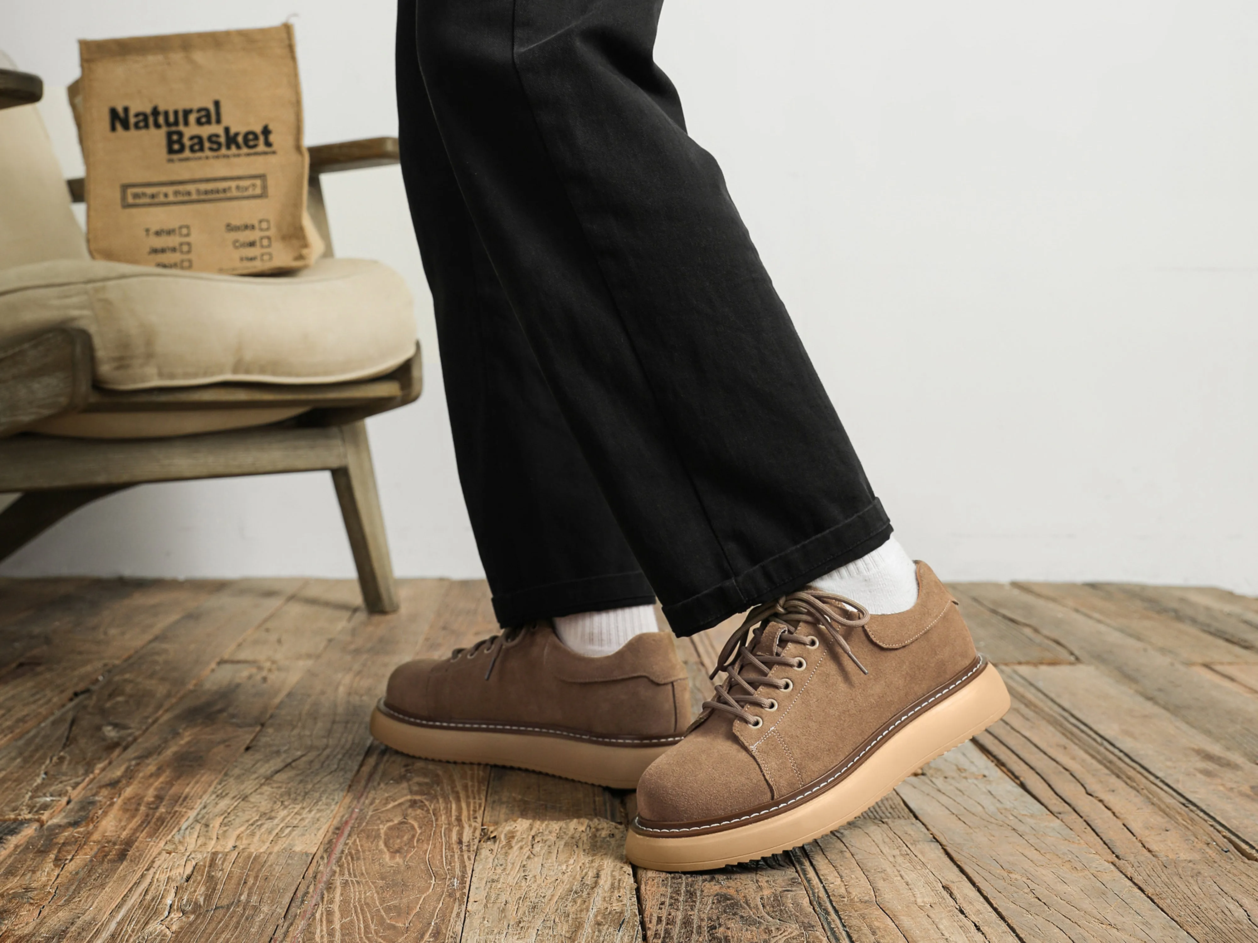 Men's Suede Chunky Skate Sneakers