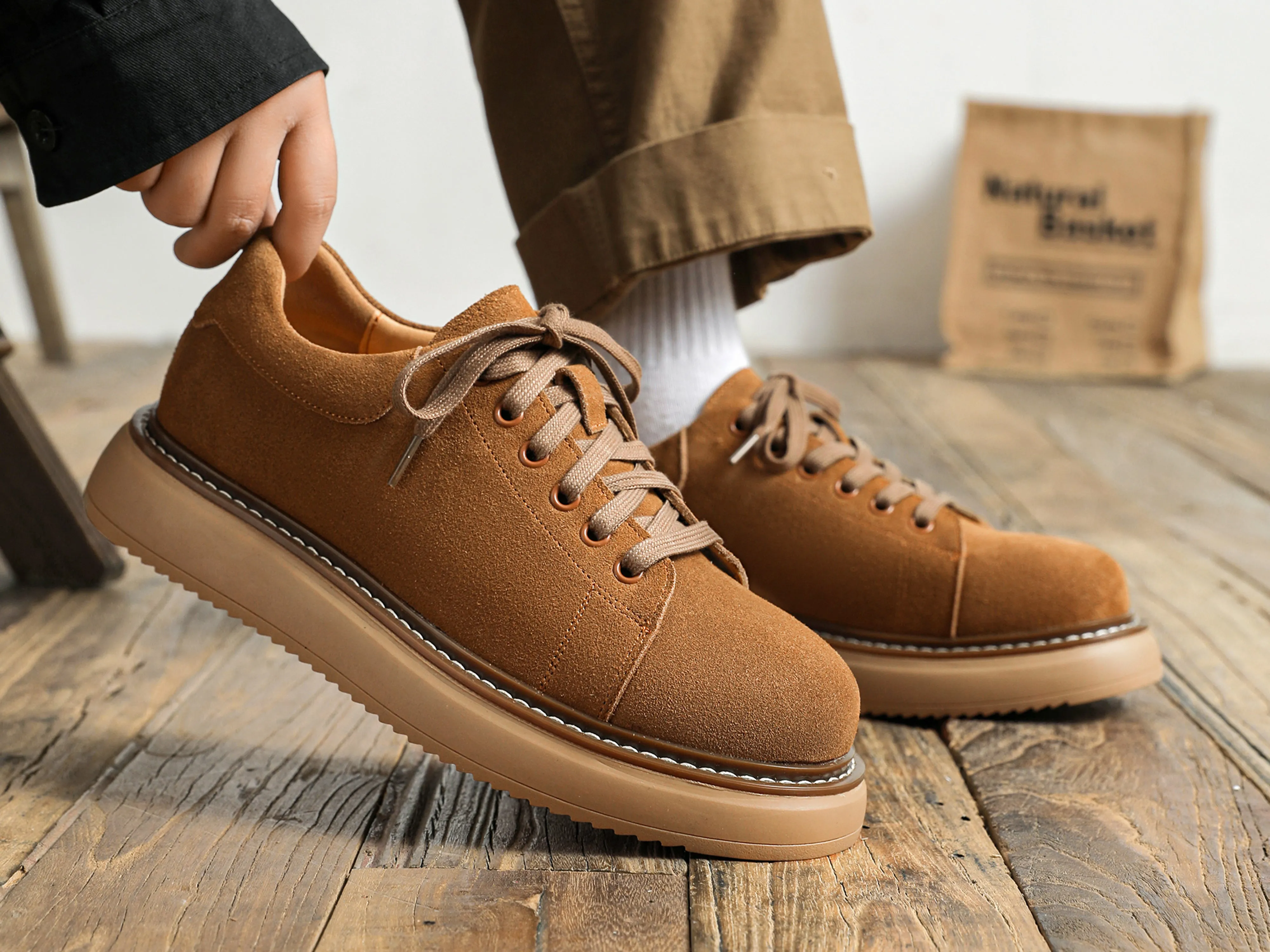 Men's Suede Chunky Skate Sneakers