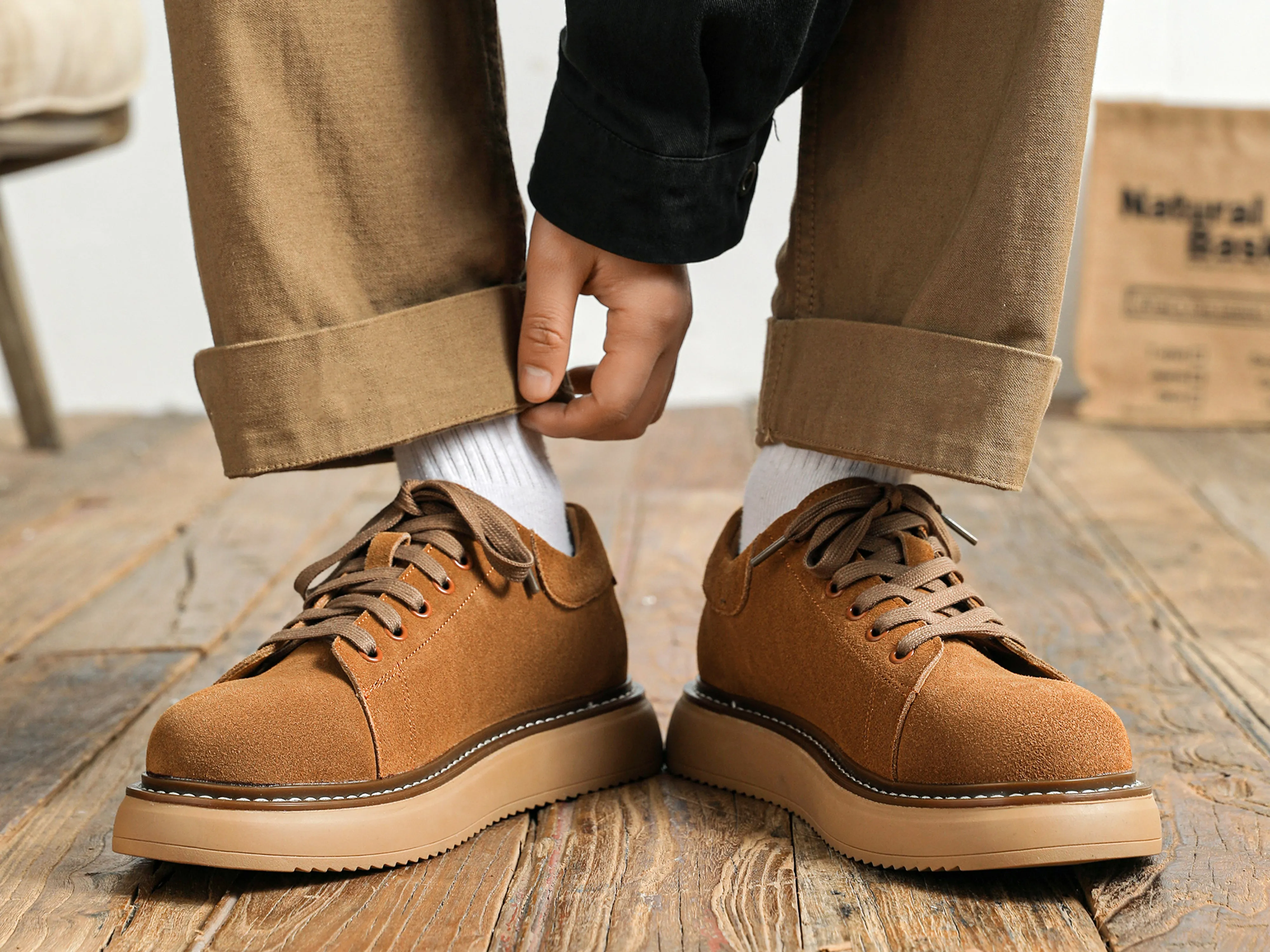 Men's Suede Chunky Skate Sneakers