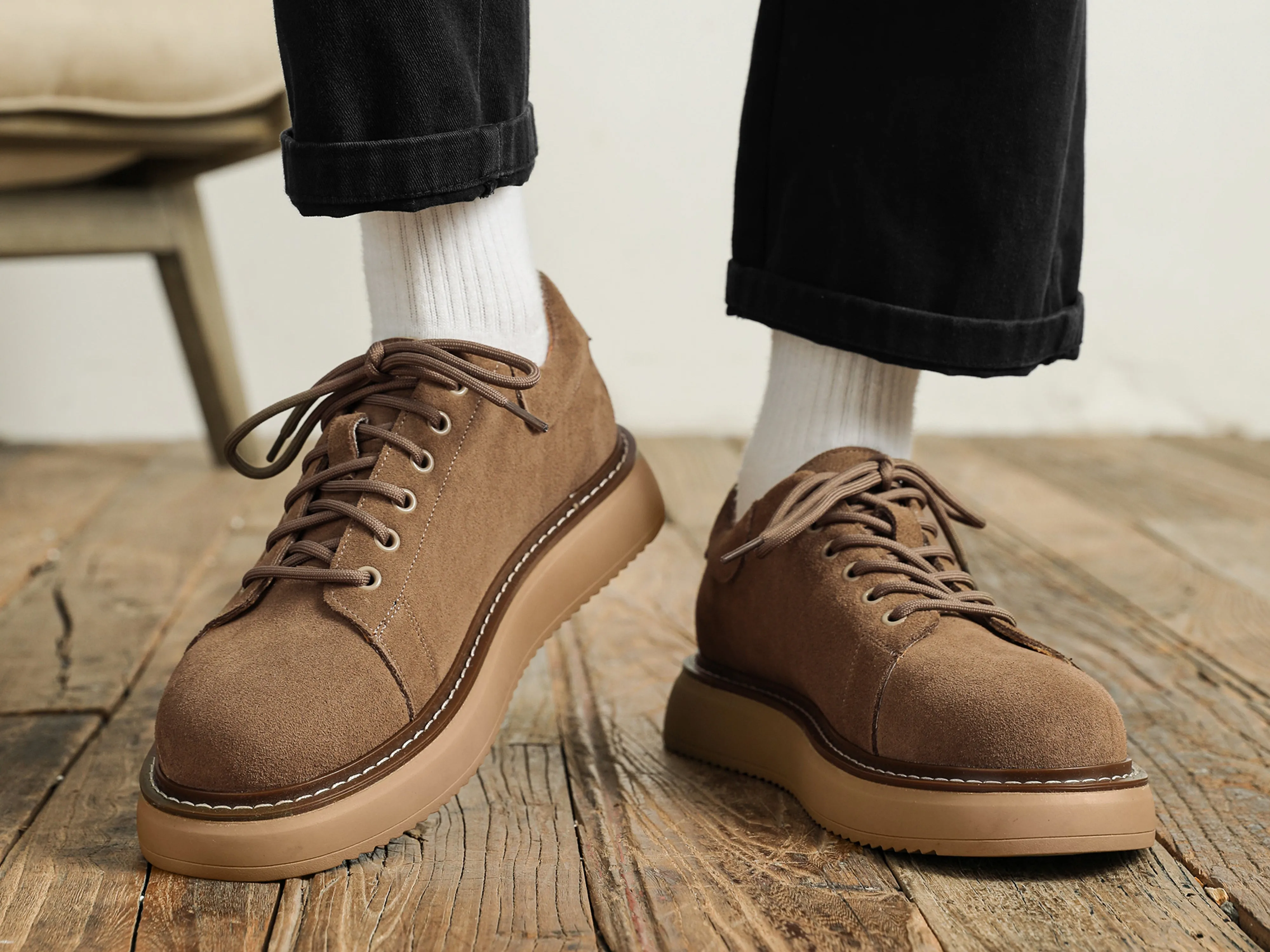 Men's Suede Chunky Skate Sneakers