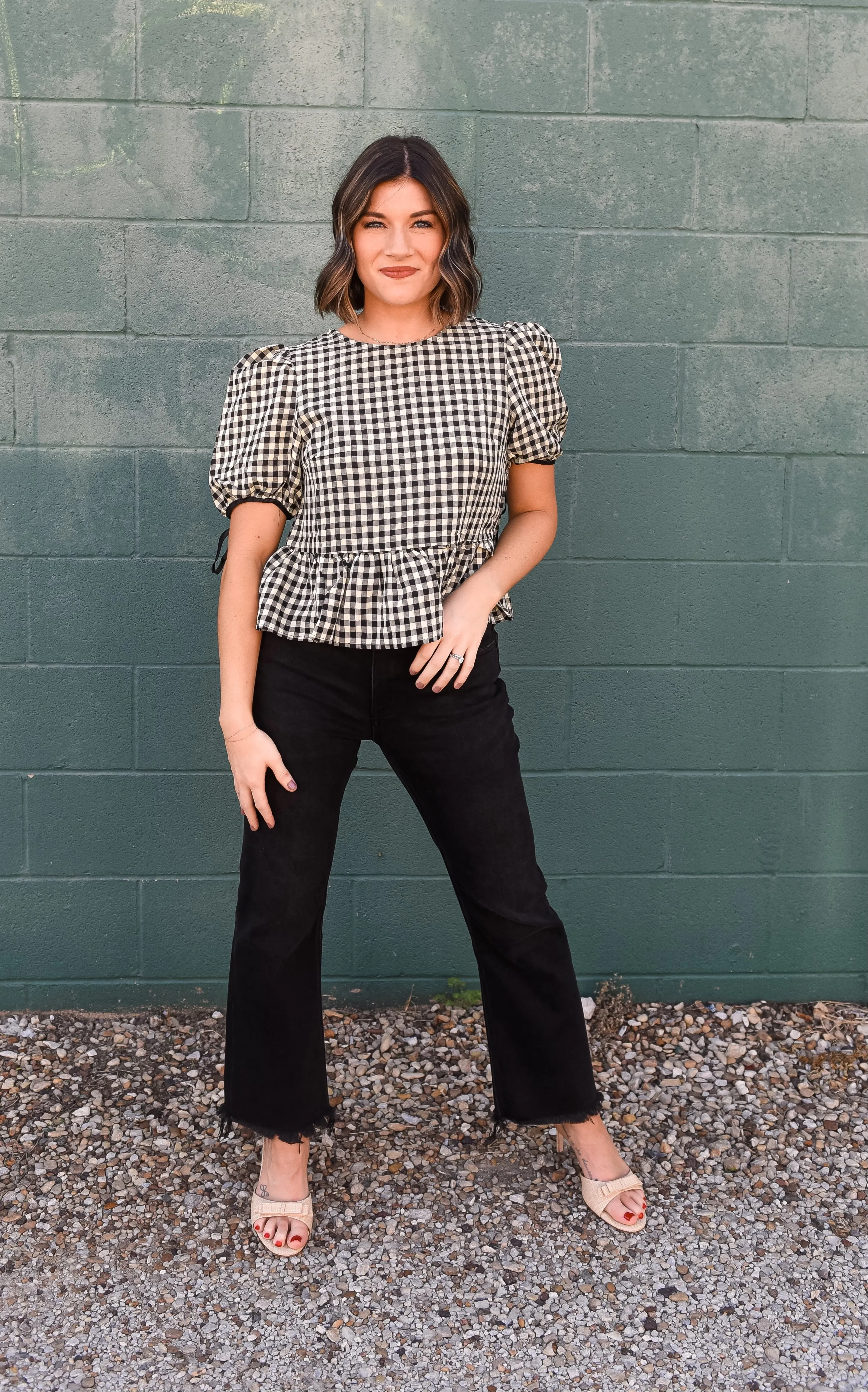 Mid Rise Raw Distressed Black Jeans