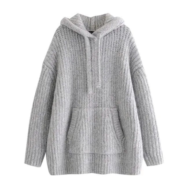 OVERSIZED KNITTED HOODIE