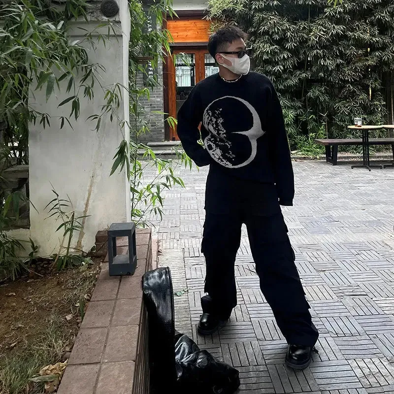 Oversized Y2K Moonlight Knit Sweater