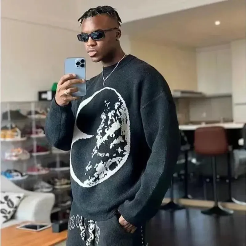 Oversized Y2K Moonlight Knit Sweater