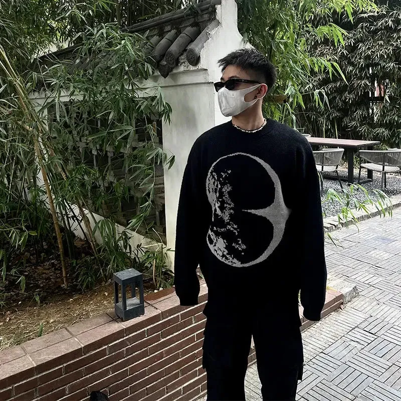 Oversized Y2K Moonlight Knit Sweater
