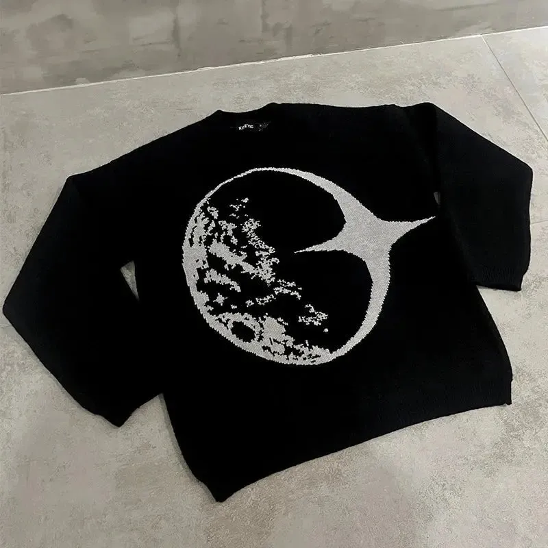 Oversized Y2K Moonlight Knit Sweater