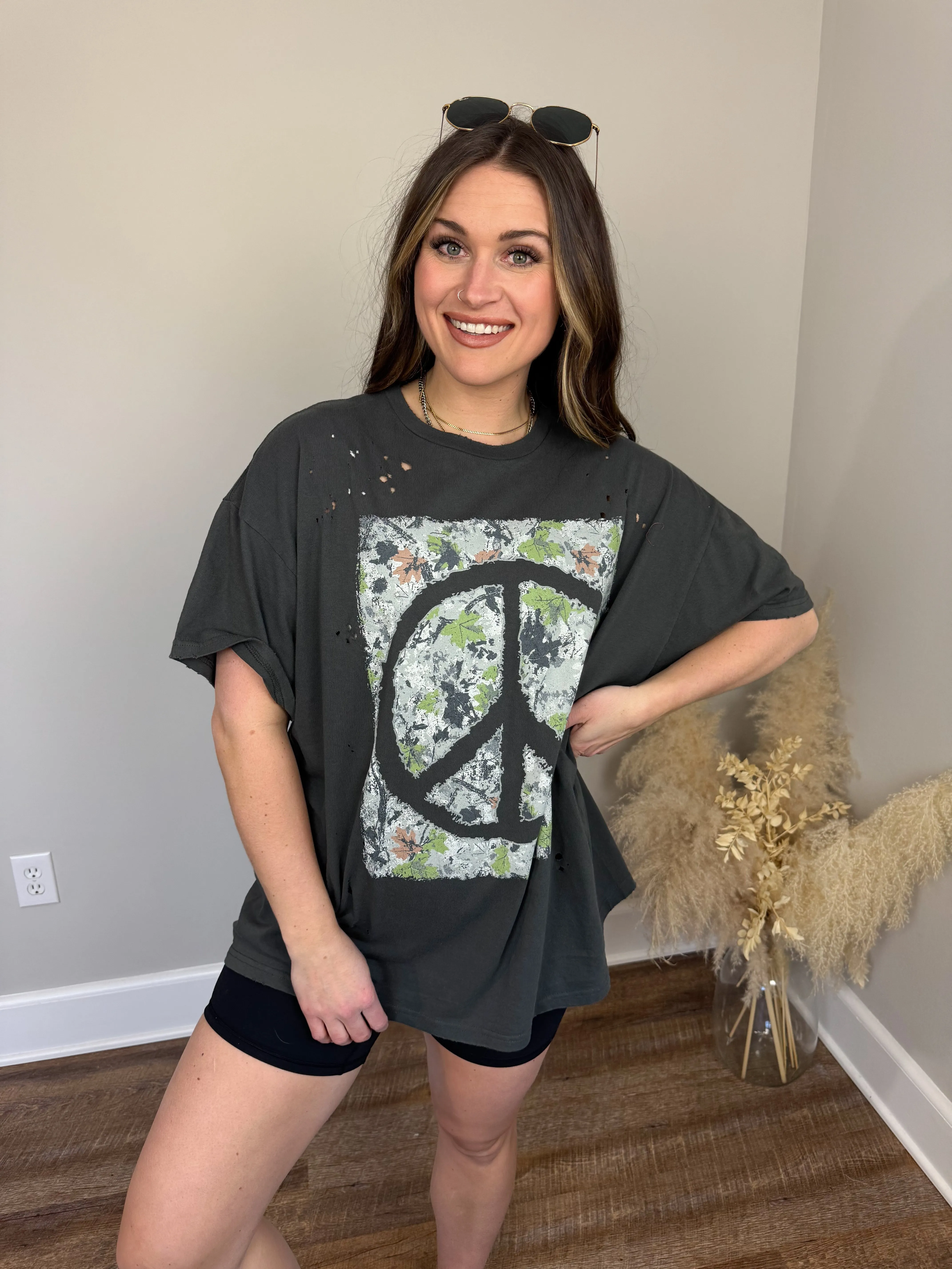Peace Camo Graphic T-Shirt