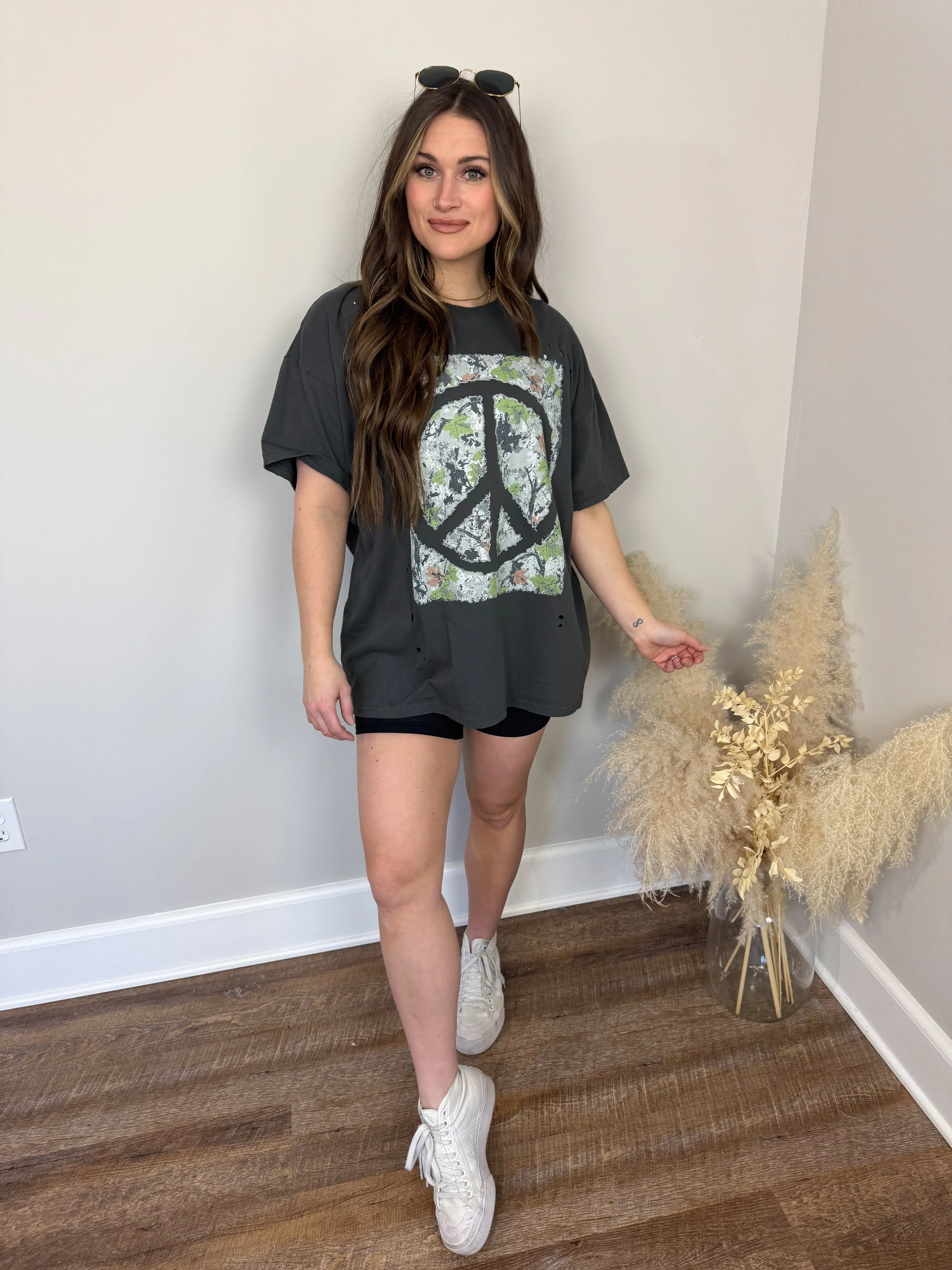 Peace Camo Graphic T-Shirt