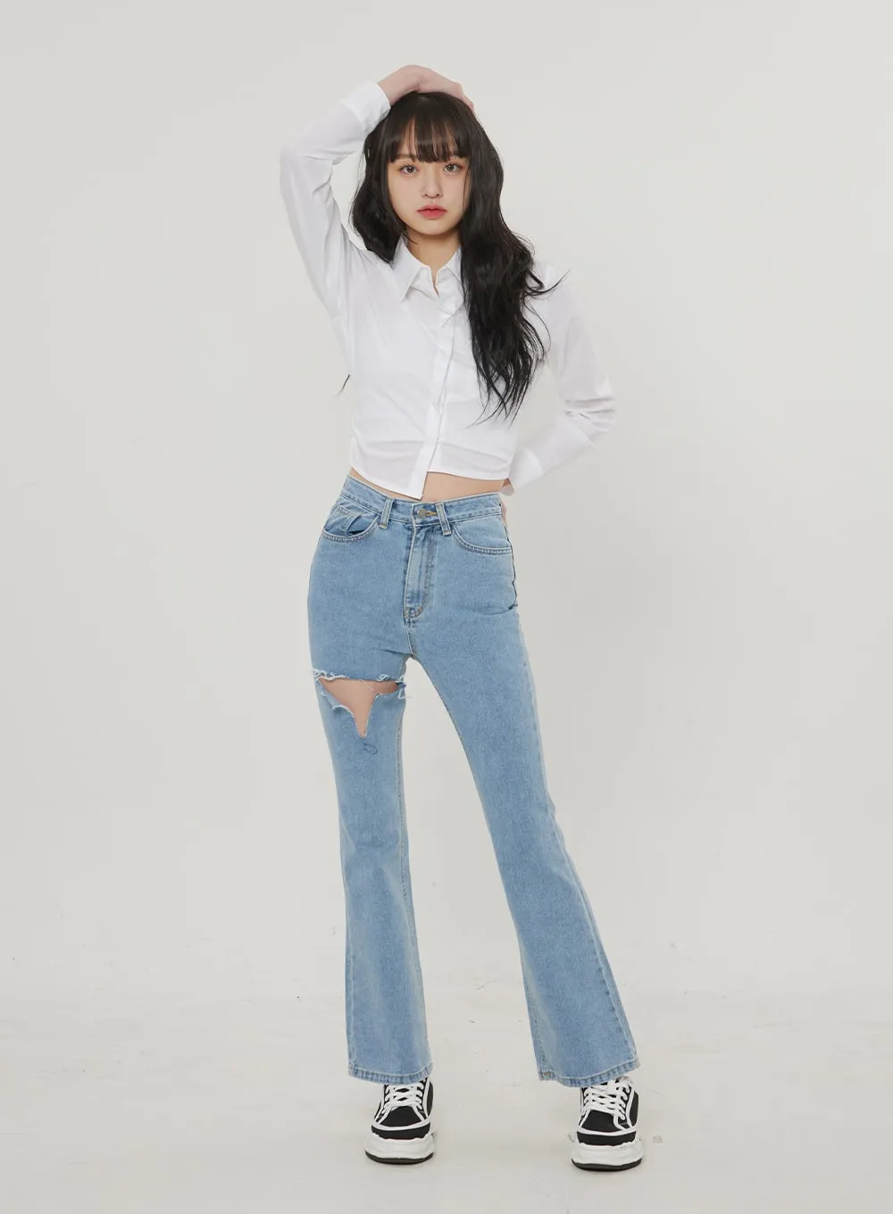 Ripped Bootcut Jeans BF306