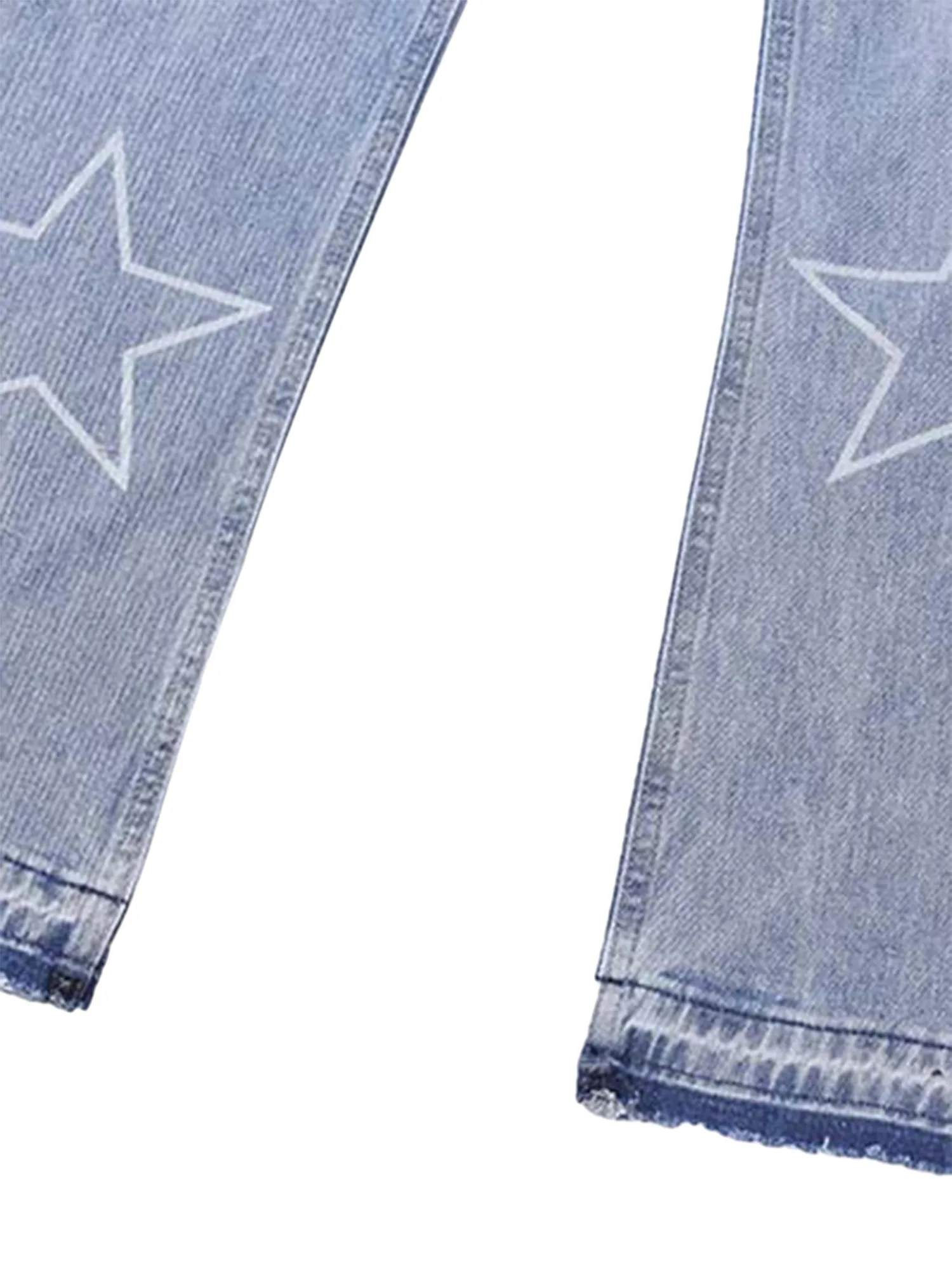 Sneakerhill Star Print Ripped Jeans - 1741