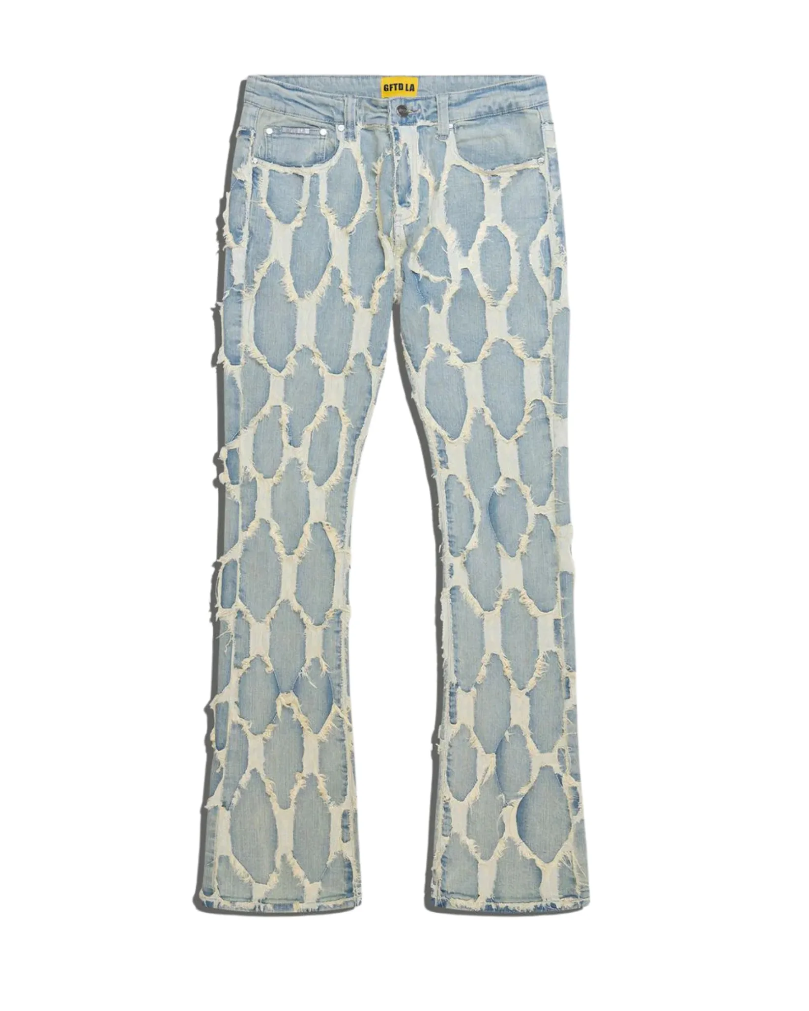 Stacked Ripped Web Design Jeans